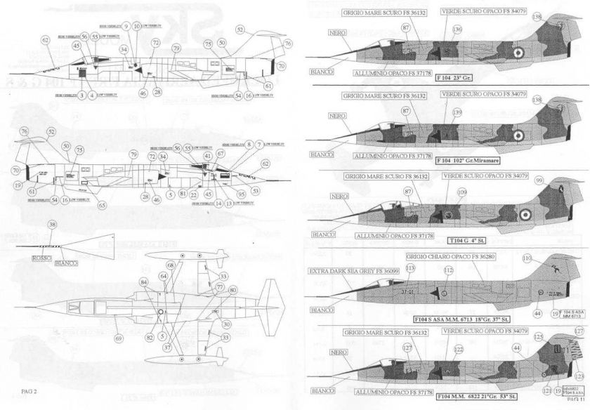 Sky Models Decals 1/48 F 104 STARFIGHTER in ITALIAN SERVICE  