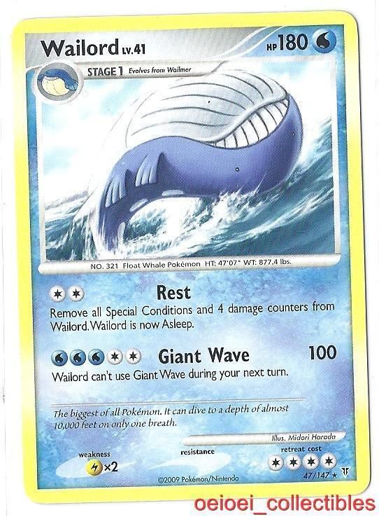 Pokemon Wailord Non Lv X Card 47/147 Supreme Victor  