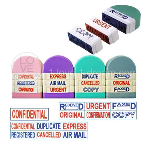   12 Office Self Inking Rubber Stamps [URGENT, RECEIVED] (#8503014