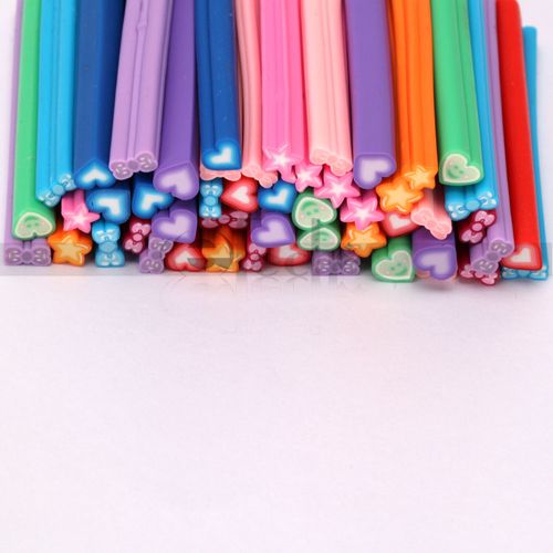 100Pcs Nail Art Fimo Canes Rods Decoration cute 3D New  