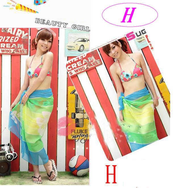 Womens Chiffon Sexy Wrap Pareo Dress Sarong Beach Bikini Swimwear 