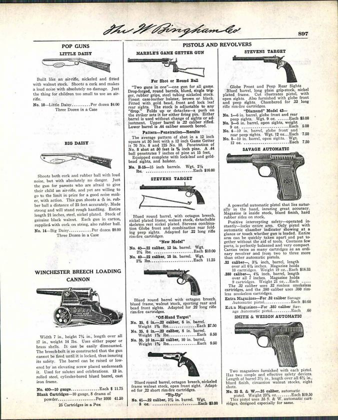 1918 Ad Winchester Breech Loading Cannon Daisy Pop Guns ORIGINAL 