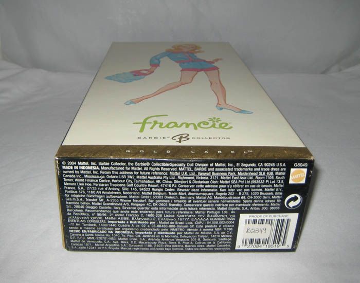 2004 MATTEL #G8049 FRANCIE GOLD LABEL DOLL IN ORIGINAL BOX NRFB MIB 