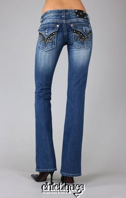 Miss Me Jeans Midnight Rocker Cowgirl Denim Boot Cut JW6064B Sz 25 