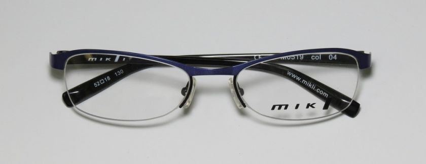 NEW ALAIN MIKLI 519 52 18 130 PURPLE/BLACK SEMI RIM EYEGLASS/GLASSES 