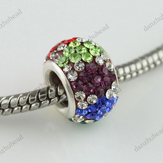 RAINBOW SWAROVSKI CRYSTAL TRUE 925 STERLING SILVER FINDINGS EUROPEAN 