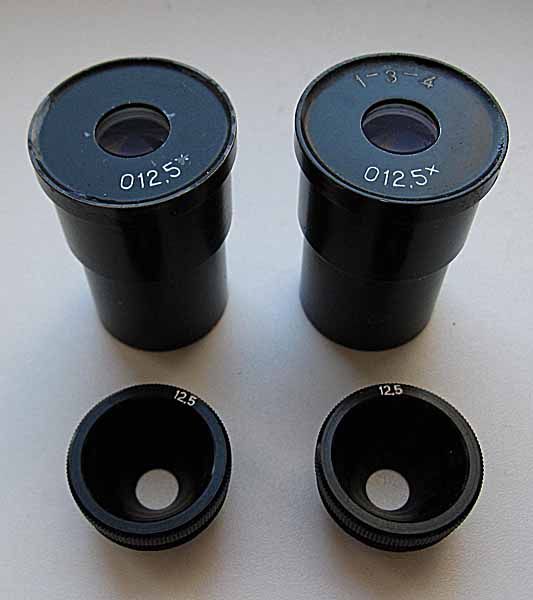 Pair Ortoscop 12,5x eyepiece microscope Zeiss LOMO +  