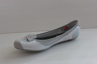 PUMA ZANDY WOMENS WHITE MESH LEATHER BALLET FLAT SHOE SNEAKER SIZE 10 