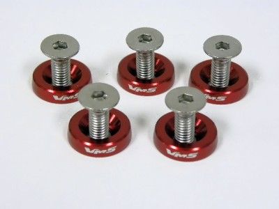 20PC FENDER BUMPER HEADLIGHT WASHER 10MM BOLT KIT RED  