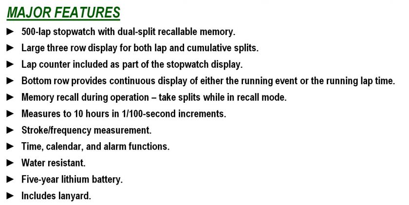 ULTRAK 496 500 Lap Dual Split Recallable Memory   500 Lap Version of 