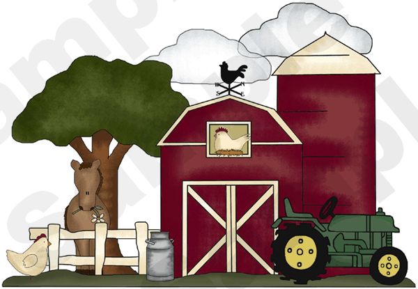 You put the 16 sheets together to make this mural of a Barnyard Scene 