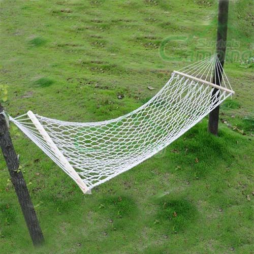 New Canvas Stripe Rope Hammock 72.83 x 39.37 Outdoor Camping 