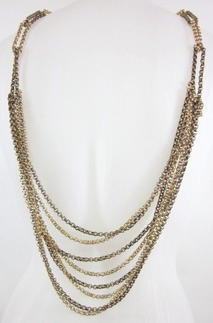 NEW NUGAARD DESIGNS Gold Brass Link Draped Necklace  