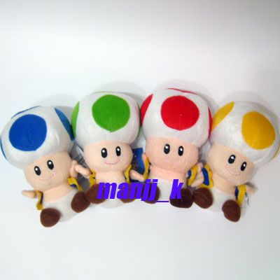 NEW Super Mario 18cm 4 color Toad Plush Doll Figure  