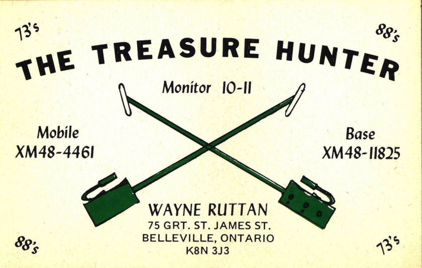 vintage CB radio QSL postcard metal detector Ruttan 1970s Belleville 