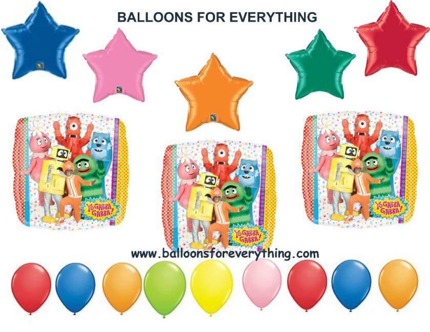 Yo Gabba Gabba Happy Birthday DELUXE PARTY 17 BALLOONS Nick Jr 