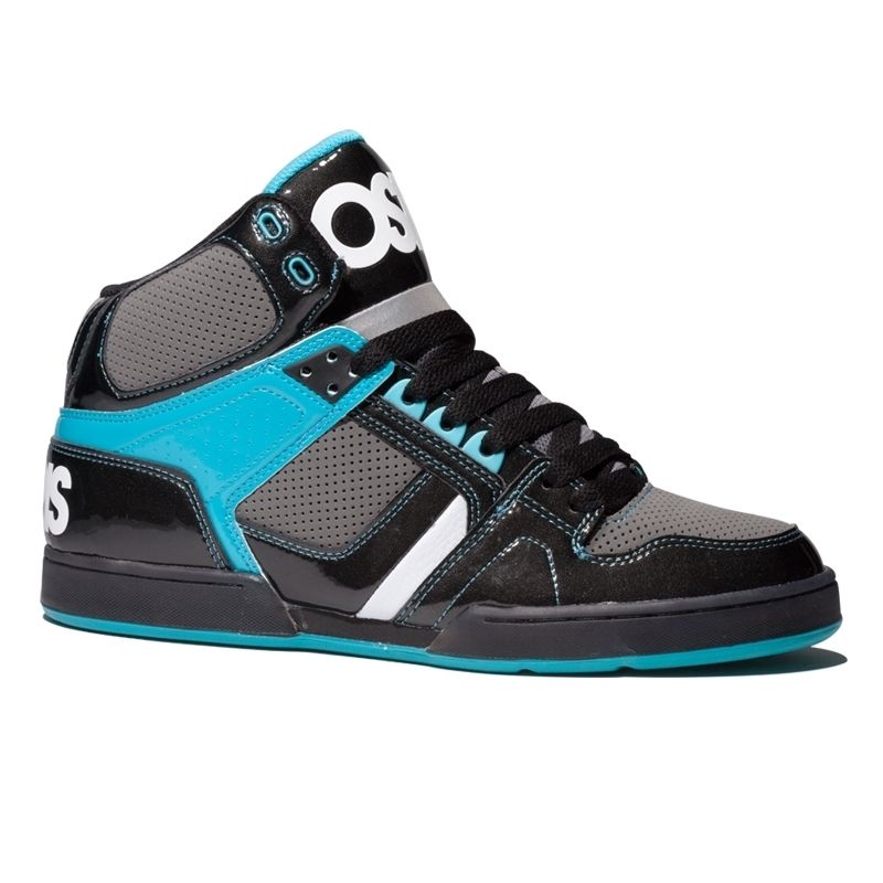 Osiris NYC 83 Bronx Black Cyan Teal Charcoal Shoe 8 8.5 9 9.5 10 10.5 