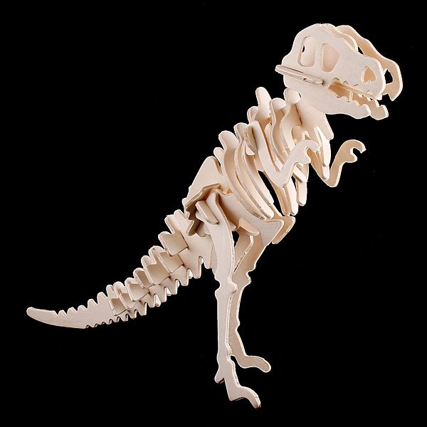 3D Wooden Puzzle Educational Toy Dinosaur T REX Model  