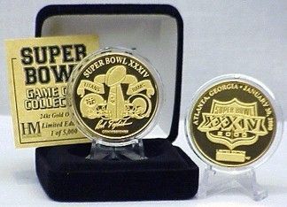 Super Bowl XXXIV 24kt Gold Flip Coin  