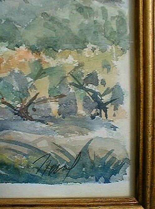 FRAMED PAINTING RAPHAEL REVOL EN PLEIN AIR SACRED MOUNTAIN CANIGOU 