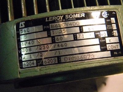 Leroy Somer B62CY4DQ Motor & Caminex CC Gear Reducer  