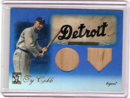 75/75 TY COBB 2009 TOPPS TRIBUTE 2X GAME BAT RELIC   