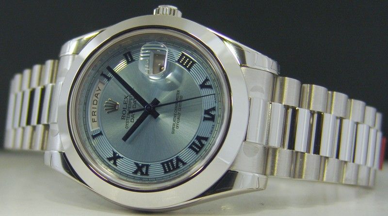 Rolex Platinum President II Roman Glacier 218206  