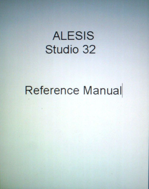 ALESIS STUDIO 32 RECORD CONSOLE REFERENCE MANUAL BOUND  