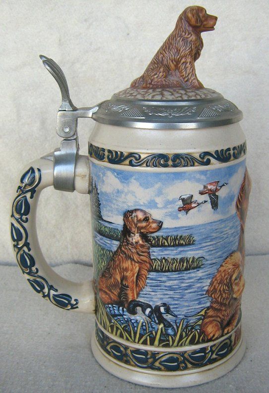 Budweiser CS248 Hunters Companion Golden Retrieve Stein  