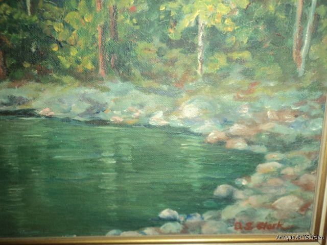 VINTAGE Plein Air TETON National Park Wyoming Jenny Lake Oil by D.S 