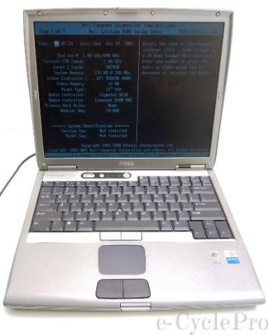   Laptop  1.4GHz Pentium  256MB DDR PC 2100 266MHz  CD ROM  