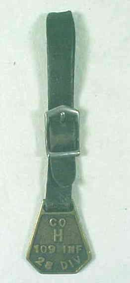 WWII CO H 109 INF PENNSYLVANIA 28 DIV WATCH FOB  