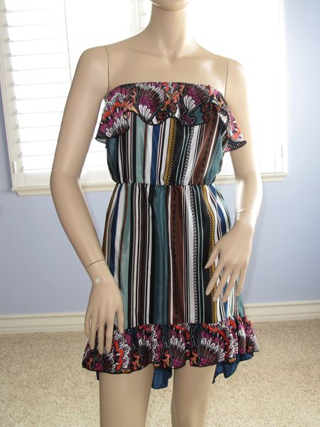 2b bebe GBP Strapless Ruffle Hem Dress NWT~M~Only One~  