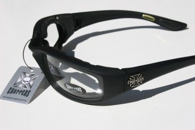 Choppers Men Motorcycle Goggles Black Clear Sun glasses  