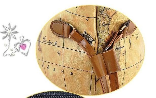 New Womens Fashion World Map Tote Shoulder Handbag Bag  