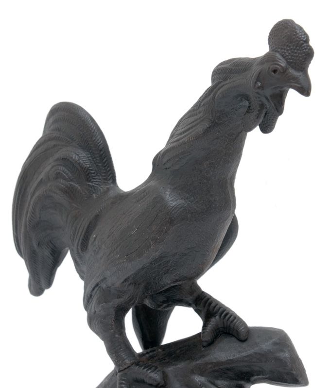 ROOSTER VINTAGE SOVIET CAST IRON Clock Molnija 1960s  