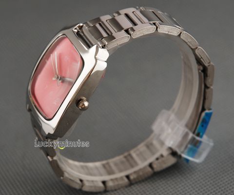 322 Lady Square Pink Special Design Quartz Wrist Watch  