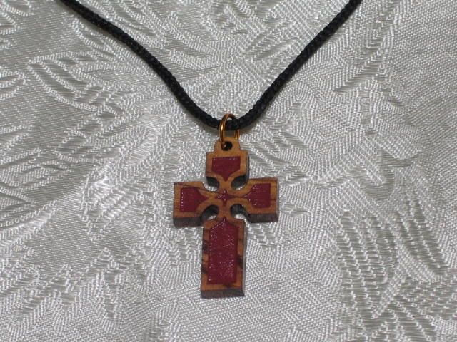 Olive Wood Cross Pendant Necklace Bethlehem Holy Land  