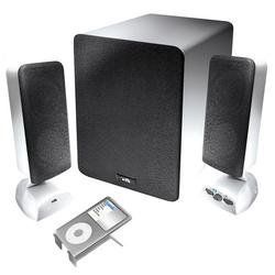 Cyber Acoustics CA 3618 3 pc Brushed Aluminum Speakers  