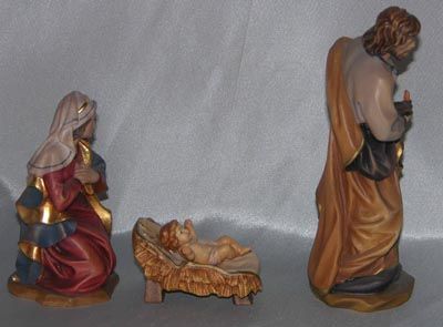 NEW Nativity Scene Jesus Mary Joseph 13cm Lepi wood  