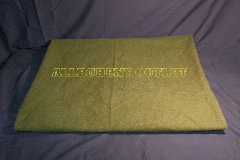   WOOBIE OLIVE DRAB OD EMERGENCY CAMPING WOOL BLANKET 60X80 NEW  