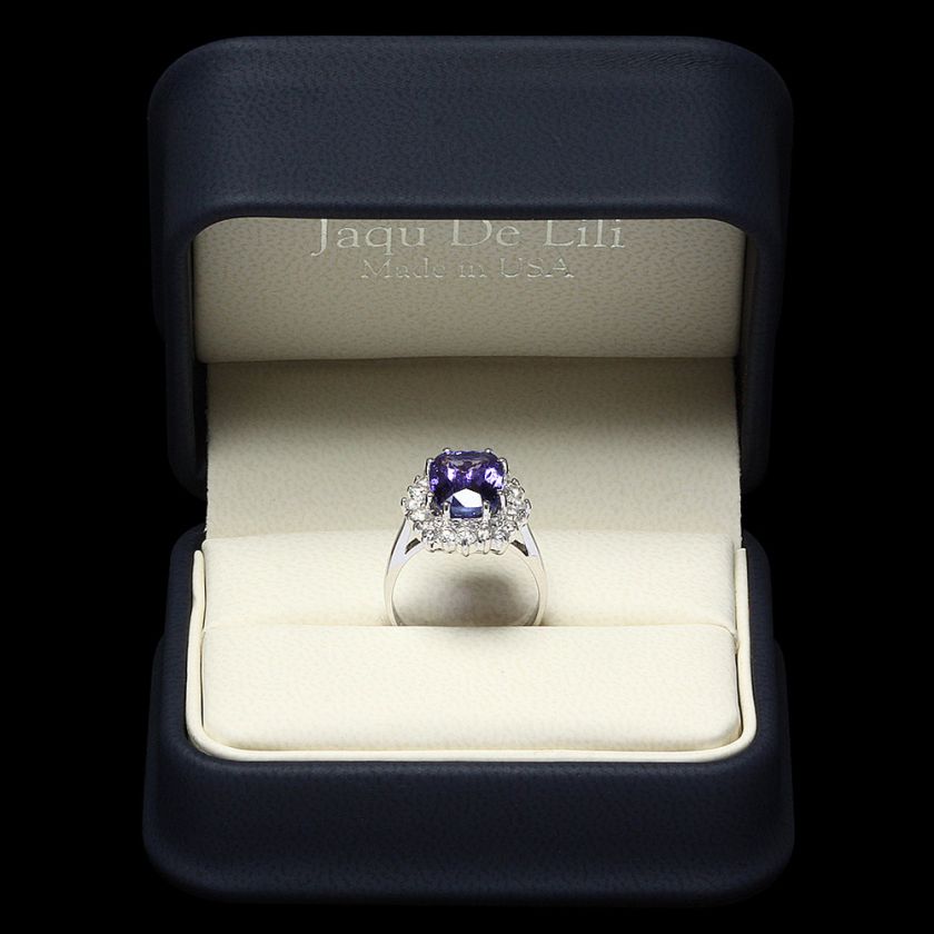 11750 CERTIFIED JAQU DE LILI 14K WHITE GOLD 5.0CT TANZANITE 0.85CT 