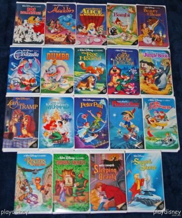 Complete Disney Classic Black Diamond Lot 19 VHS Set  