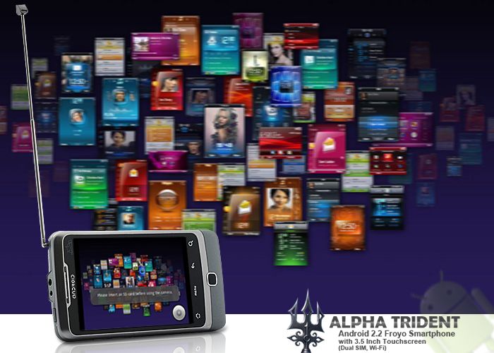 Alpha Trident   Android 2.2 Froyo Smartphone with 3.5 Inch Touchscreen