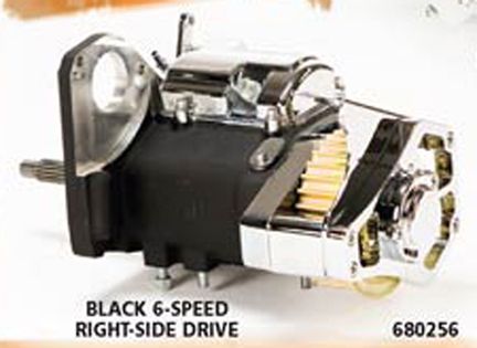 Speed Right Side Drive Transmission Black for Harley  