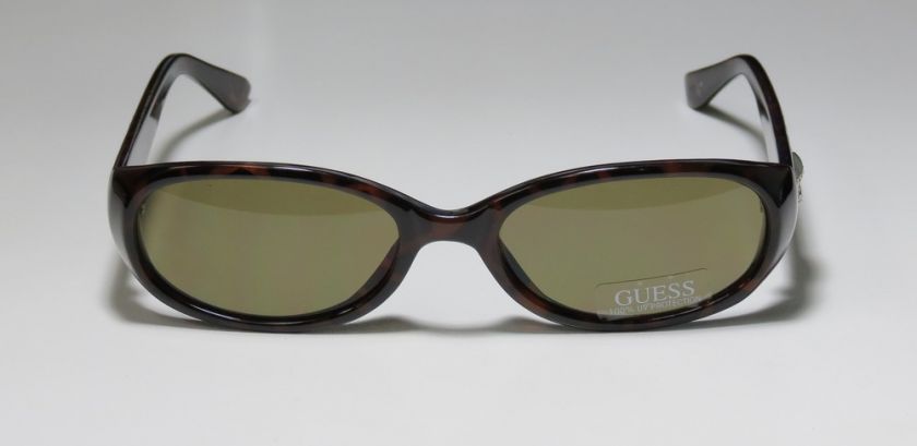 NEW GUESS 6330 TORTOISE FRAME OLIVE LENSES SUNGLASSES WOMENS CRYSTAL 