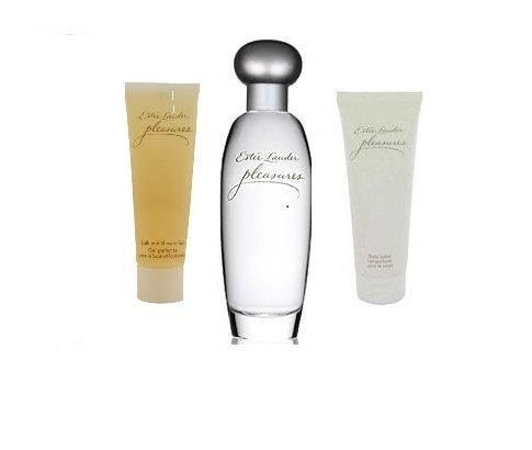   Lauder PLEASURES EDP Spray 2.5oz + Body Lotion 3.4oz + Gel 3.4oz