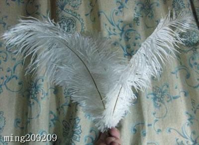 100PCS VINTAGE WHITE OSTRICH FEATHERS