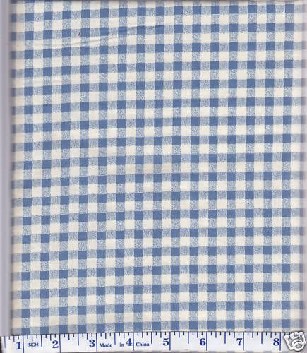 Quilt Fabric by the 1/2 Yard cotton~♥~ blue white check  