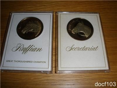 SECRETARIAT & RUFFIAN BRONZE COINS  